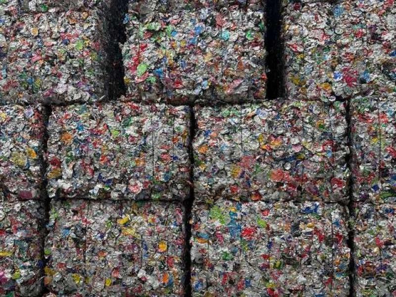 Bales of aluminium cans